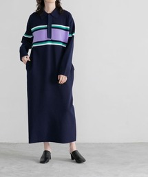 ニットラガーシャツワンピース　266625