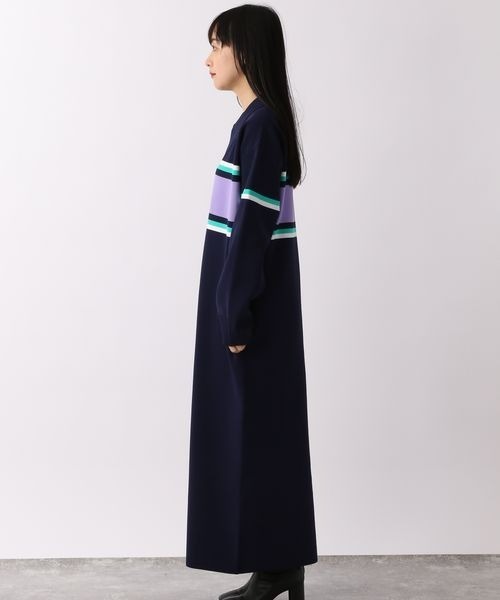 yuw(ユウ)の「ニットラガーシャツワンピース 266625(ワンピース・レディース・ブラック系その他/ブルー系その他/ピンク系その他・FREE)」の5枚目の写真