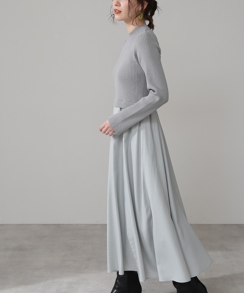 N.(N. Natural Beauty Basic)(エヌエヌナチュラルビューティーベーシック)の「◆布帛ドッキングワンピース(ワンピース・レディース・ベージュ/カーキ/グレー系・MEDIUM)」の12枚目の写真