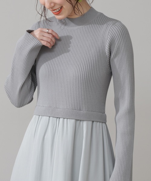 N.(N. Natural Beauty Basic)(エヌエヌナチュラルビューティーベーシック)の「◆布帛ドッキングワンピース(ワンピース・レディース・ベージュ/カーキ/グレー系・MEDIUM)」の14枚目の写真