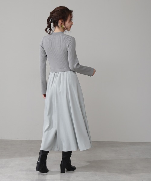 N.(N. Natural Beauty Basic)(エヌエヌナチュラルビューティーベーシック)の「◆布帛ドッキングワンピース(ワンピース・レディース・ベージュ/カーキ/グレー系・MEDIUM)」の5枚目の写真