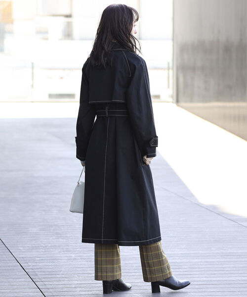 Ray BEAMS（レイビームス）の「Ray BEAMS / カラー ステッチ コート（その他アウター・レディース・ブラック/ベージュ・ONE SIZE）」の12枚目の写真