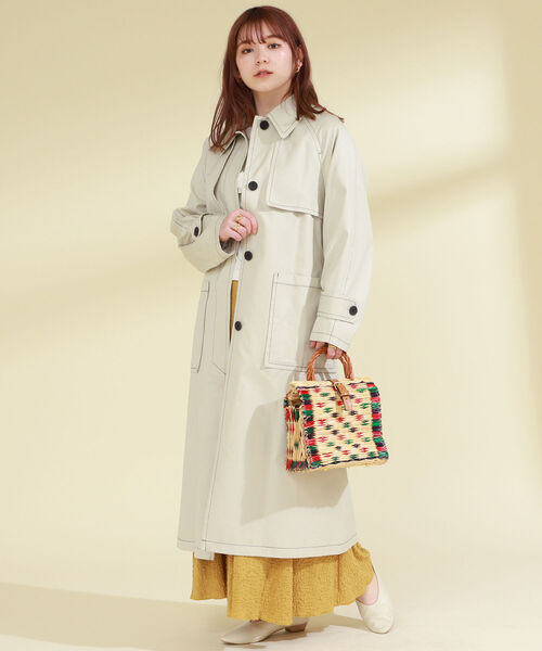 Ray BEAMS（レイビームス）の「Ray BEAMS / カラー ステッチ コート（その他アウター・レディース・ブラック/ベージュ・ONE SIZE）」の15枚目の写真