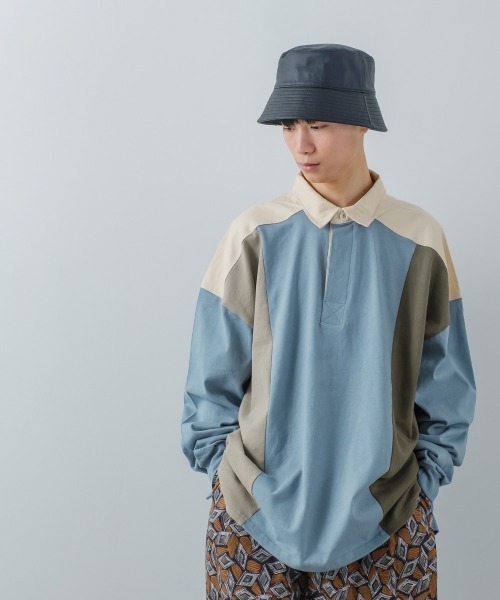 improves(インプローブス)の「ヘビーウェイト 切り替え オーバーサイズ ラガーシャツ(ポロシャツ・メンズ・ネイビー/ブラウン/グリーン/ブルーグレー/ブラック・MEDIUM/LARGE)」の9枚目の写真