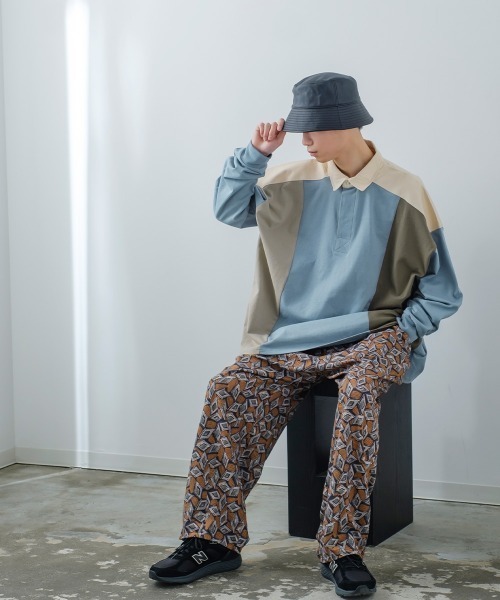 improves(インプローブス)の「ヘビーウェイト 切り替え オーバーサイズ ラガーシャツ(ポロシャツ・メンズ・ネイビー/ブラウン/グリーン/ブルーグレー/ブラック・MEDIUM/LARGE)」の16枚目の写真