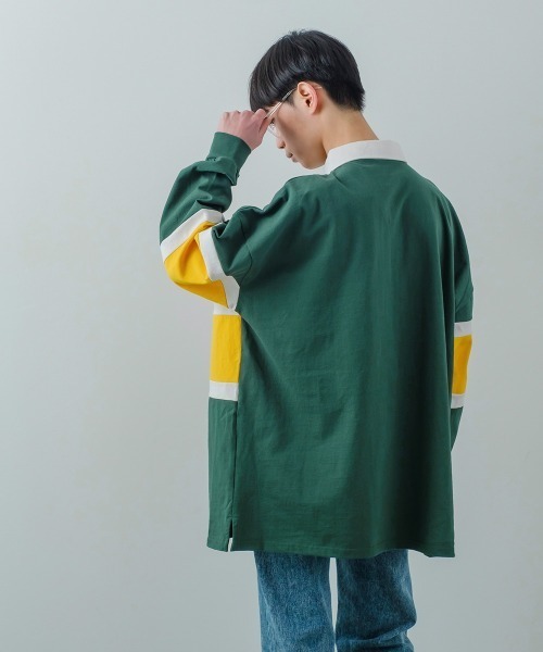improves(インプローブス)の「ヘビーウェイト 切り替え オーバーサイズ ラガーシャツ(ポロシャツ・メンズ・ネイビー/ブラウン/グリーン/ブルーグレー/ブラック・MEDIUM/LARGE)」の17枚目の写真