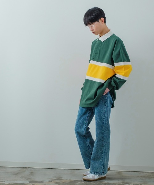 improves(インプローブス)の「ヘビーウェイト 切り替え オーバーサイズ ラガーシャツ(ポロシャツ・メンズ・ネイビー/ブラウン/グリーン/ブルーグレー/ブラック・MEDIUM/LARGE)」の21枚目の写真