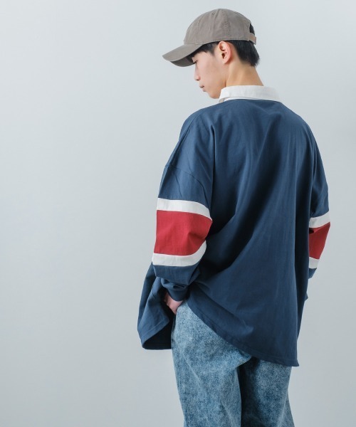 improves(インプローブス)の「ヘビーウェイト 切り替え オーバーサイズ ラガーシャツ(ポロシャツ・メンズ・ネイビー/ブラウン/グリーン/ブルーグレー/ブラック・MEDIUM/LARGE)」の11枚目の写真