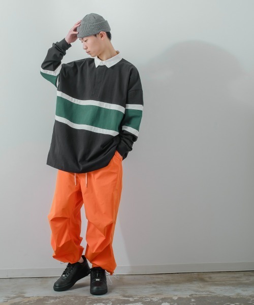 improves(インプローブス)の「ヘビーウェイト 切り替え オーバーサイズ ラガーシャツ(ポロシャツ・メンズ・ネイビー/ブラウン/グリーン/ブルーグレー/ブラック・MEDIUM/LARGE)」の12枚目の写真