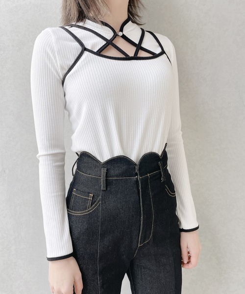 lilLilly(リルリリー)の「バイカラーアンサンブルトップス(Tシャツ/カットソー・レディース・ホワイト/ブラック/ピンク/ミント・FREE)」の19枚目の写真