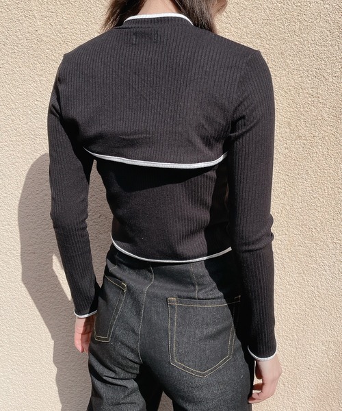 lilLilly(リルリリー)の「バイカラーアンサンブルトップス(Tシャツ/カットソー・レディース・ホワイト/ブラック/ピンク/ミント・FREE)」の11枚目の写真