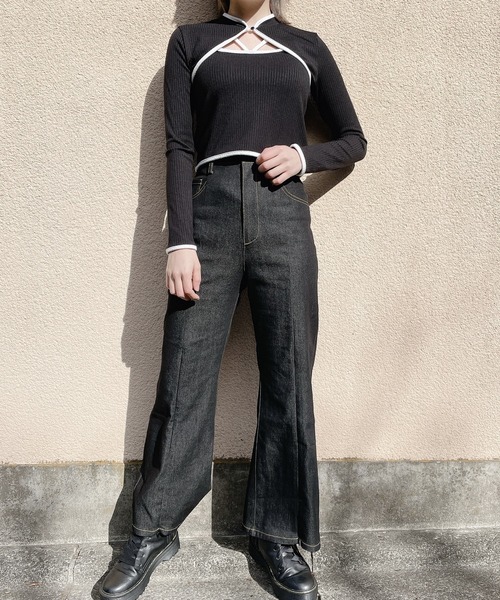 lilLilly(リルリリー)の「バイカラーアンサンブルトップス(Tシャツ/カットソー・レディース・ホワイト/ブラック/ピンク/ミント・FREE)」の14枚目の写真