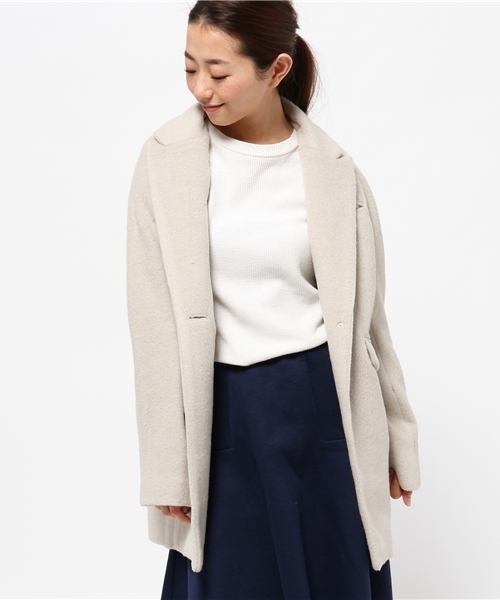 OUTLET(アウトレット)の「【CAPRICIEUX LE'MAGE】ウールビーバーチェスター(チェスターコート・レディース・ブラック/グレー/スモークグレー・FREE)」の3枚目の写真