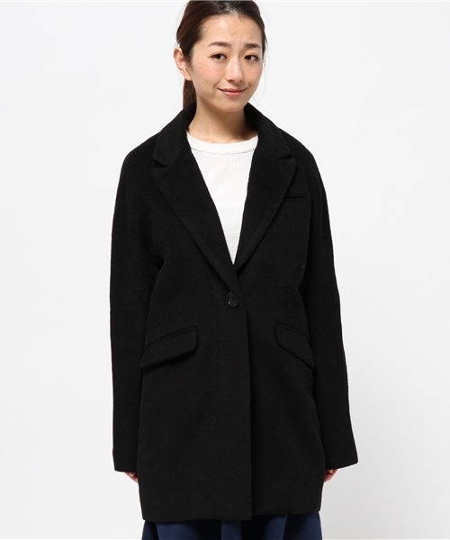 OUTLET(アウトレット)の「【CAPRICIEUX LE'MAGE】ウールビーバーチェスター(チェスターコート・レディース・ブラック/グレー/スモークグレー・FREE)」の5枚目の写真