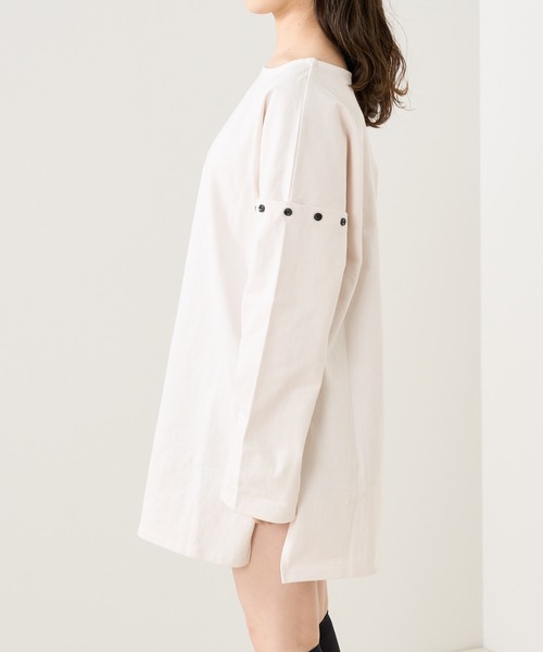 Chico（チコ）の「転換ボーダー肩ボタン開きロンT（Tシャツ/カットソー・レディース・ホワイト/ピンク/ホワイト系その他2/ピンク系その他2・FREE）」の14枚目の写真