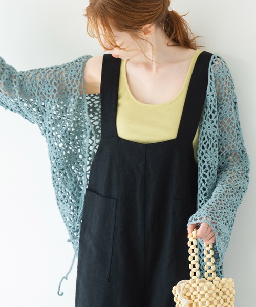 Crisp（クリスプ）の「ナチュラルワイドサロペット（サロペット/オーバーオール・レディース・ホワイト/ブラック・FREE）」の5枚目の写真