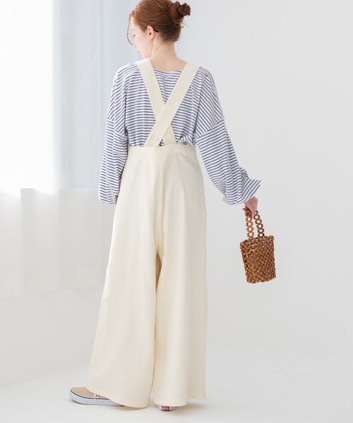 Crisp（クリスプ）の「ナチュラルワイドサロペット（サロペット/オーバーオール・レディース・ホワイト/ブラック・FREE）」の16枚目の写真