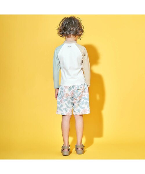 apres les cours（アプレレクール）の「バイカラー・総柄トランクス水着_UVカット（水着・キッズ・ミント/サックスブルー/ネイビー・120/110/100/90/140/80/130）」の5枚目の写真