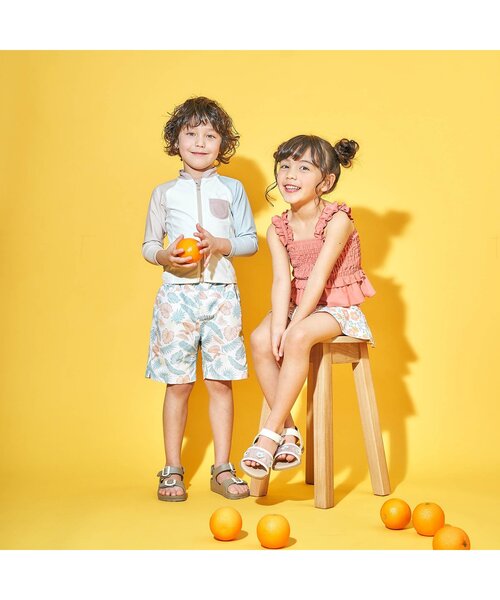 apres les cours（アプレレクール）の「バイカラー・総柄トランクス水着_UVカット（水着・キッズ・ミント/サックスブルー/ネイビー・120/110/100/90/140/80/130）」の6枚目の写真