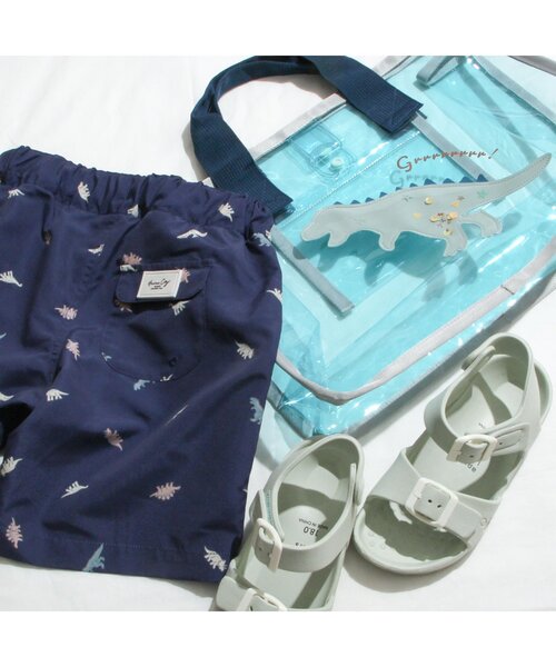 apres les cours（アプレレクール）の「バイカラー・総柄トランクス水着_UVカット（水着・キッズ・ミント/サックスブルー/ネイビー・120/110/100/90/140/80/130）」の7枚目の写真