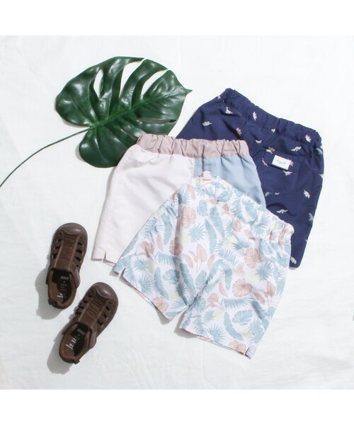 apres les cours（アプレレクール）の「バイカラー・総柄トランクス水着_UVカット（水着・キッズ・ミント/サックスブルー/ネイビー・120/110/100/90/140/80/130）」の9枚目の写真