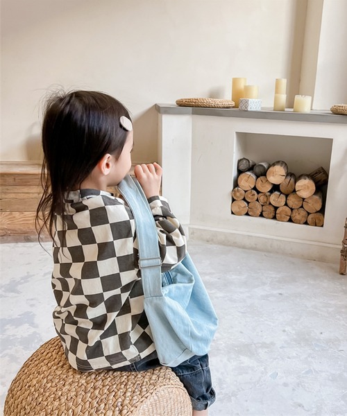 aimoha（アイモハ）の「aimoha-KIDS- ブロックチェック柄カットソートップス（シャツ/ブラウス・キッズ・ブラウン/グレー・90/100/110/120/80/130）」の10枚目の写真