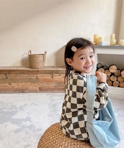 aimoha（アイモハ）の「aimoha-KIDS- ブロックチェック柄カットソートップス（シャツ/ブラウス・キッズ・ブラウン/グレー・90/100/110/120/80/130）」の11枚目の写真