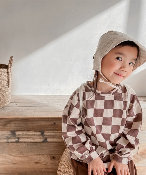 aimoha（アイモハ）の「aimoha-KIDS- ブロックチェック柄カットソートップス（シャツ/ブラウス・キッズ・ブラウン/グレー・90/100/110/120/80/130）」の13枚目の写真