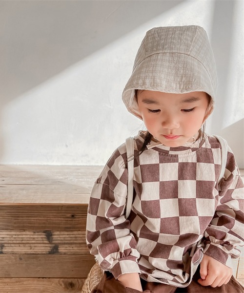 aimoha（アイモハ）の「aimoha-KIDS- ブロックチェック柄カットソートップス（シャツ/ブラウス・キッズ・ブラウン/グレー・90/100/110/120/80/130）」の14枚目の写真