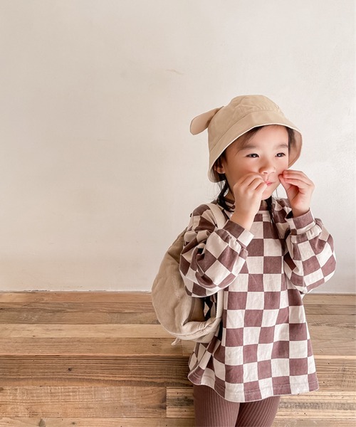 aimoha（アイモハ）の「aimoha-KIDS- ブロックチェック柄カットソートップス（シャツ/ブラウス・キッズ・ブラウン/グレー・90/100/110/120/80/130）」の18枚目の写真