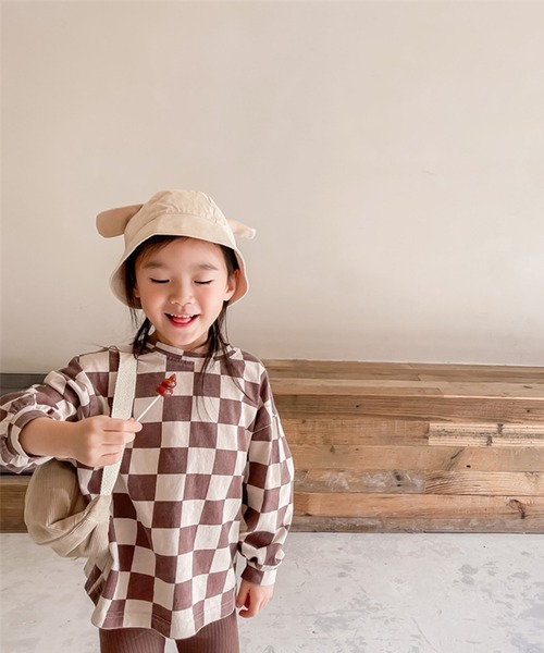 aimoha（アイモハ）の「aimoha-KIDS- ブロックチェック柄カットソートップス（シャツ/ブラウス・キッズ・ブラウン/グレー・90/100/110/120/80/130）」の20枚目の写真