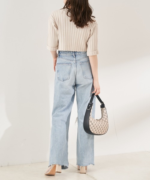 Chico（チコ）の「ショート丈前開きチョーカー風ニット（ニット/セーター・レディース・ブラック/ピンク/ブルー/アイボリー・FREE）」の10枚目の写真