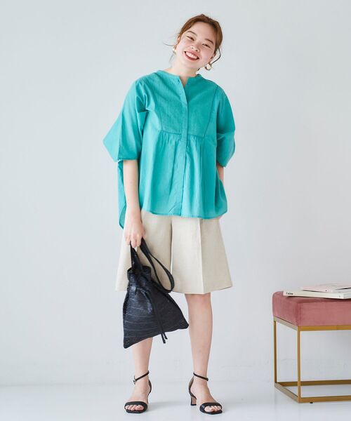 le.coeur blanc（ルクールブラン）の「麻クロスハーフパンツ（その他パンツ・レディース・ライトグリーン/サンドベージュ・38）」の20枚目の写真