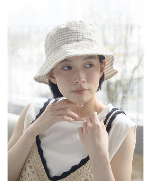 AMERICAN HOLIC（アメリカンホリック）の「ギンガムバケットハット（ハット・レディース・ブラック/ベージュ・FREE）」の4枚目の写真