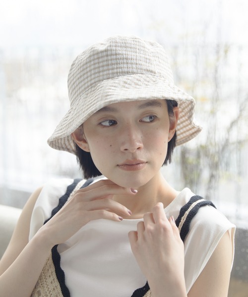 AMERICAN HOLIC（アメリカンホリック）の「ギンガムバケットハット（ハット・レディース・ブラック/ベージュ・FREE）」の2枚目の写真