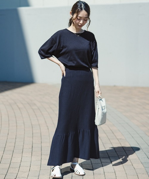 セール 汗に負けず素敵な大人になる準備 ニットは冬だけと思っていたら違った 楽ちんながらも女っぽくいられる じゃぶじゃぶ洗えるニットアップby Who Made Me ワンピース Haco ハコ のファッション通販 Zozotown