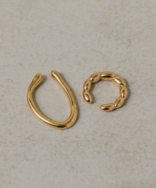 Kastane（カスタネ）の「【fiw.】変形イヤカフSET（イヤーカフ・レディース・シルバー/ゴールド・FREE）」の2枚目の写真