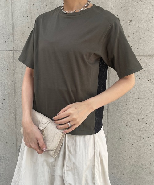 アイレット　レースニット　Tシャツ　ブラック　新品　タグ付　バレエ　ヨガ アイレット レースニット Tシャツ ブラック 新品 タグ付 バレエ