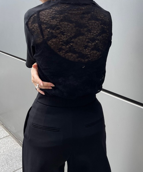 Ezick（エジック）の「バックレースTee（Tシャツ/カットソー・レディース・ブラック/チャコールグレー・FREE）」の5枚目の写真