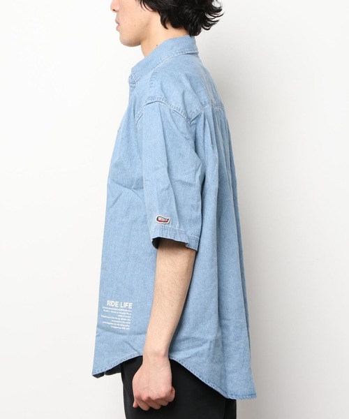 DEAR LAUREL（ディアローレル）の「DEAR LAUREL/ディアローレル 刺繍/ワンポイント/ワッペン 半袖シャツ D22S2405（シャツ/ブラウス・メンズ・ブルー/ホワイト・M/L）」の6枚目の写真