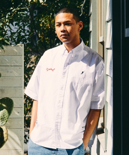 DEAR LAUREL（ディアローレル）の「DEAR LAUREL/ディアローレル 刺繍/ワンポイント/ワッペン 半袖シャツ D22S2405（シャツ/ブラウス・メンズ・ブルー/ホワイト・M/L）」の10枚目の写真