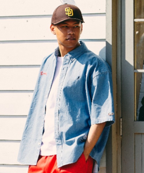 DEAR LAUREL（ディアローレル）の「DEAR LAUREL/ディアローレル 刺繍/ワンポイント/ワッペン 半袖シャツ D22S2405（シャツ/ブラウス・メンズ・ブルー/ホワイト・M/L）」の7枚目の写真