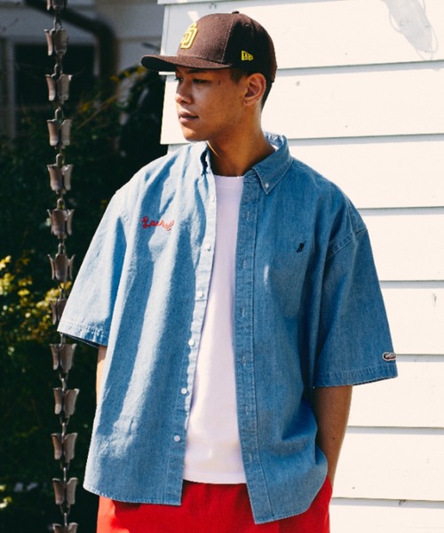 DEAR LAUREL（ディアローレル）の「DEAR LAUREL/ディアローレル 刺繍/ワンポイント/ワッペン 半袖シャツ D22S2405（シャツ/ブラウス・メンズ・ブルー/ホワイト・M/L）」の12枚目の写真