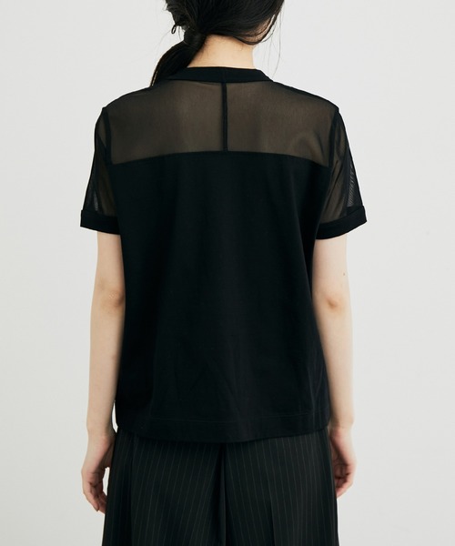 ADAM ET ROPE'（アダムエロペ）の「【サステナブル】シアーコンビプルオーバー（Tシャツ/カットソー・レディース・ホワイト/ブラック/クリーム・FREE）」の11枚目の写真