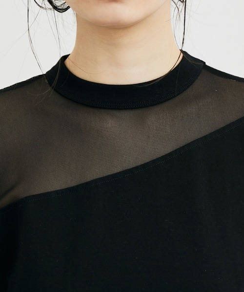 ADAM ET ROPE'（アダムエロペ）の「【サステナブル】シアーコンビプルオーバー（Tシャツ/カットソー・レディース・ホワイト/ブラック/クリーム・FREE）」の12枚目の写真