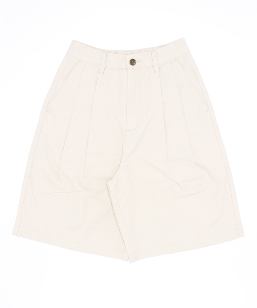 STYLEBLOCK(スタイルブロック)の「綿ツイルタックハーフパンツ(その他パンツ・レディース・ブラック/ホワイト系その他/ベージュ・M)」の8枚目の写真