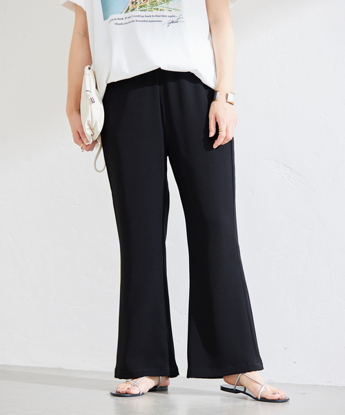 JOURNAL STANDARD（ジャーナルスタンダード）の「ツイルダブルクロスイージーフレアパンツ（その他パンツ・レディース・ブラック/グリーン・38/36）」の5枚目の写真