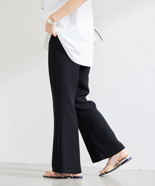 JOURNAL STANDARD（ジャーナルスタンダード）の「ツイルダブルクロスイージーフレアパンツ（その他パンツ・レディース・ブラック/グリーン・38/36）」の6枚目の写真