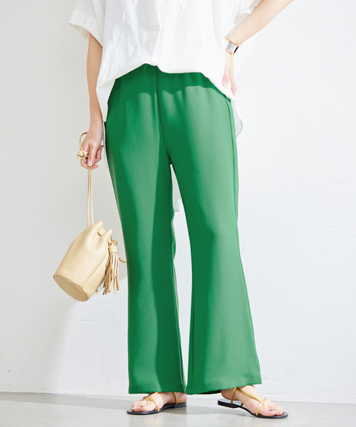 JOURNAL STANDARD（ジャーナルスタンダード）の「ツイルダブルクロスイージーフレアパンツ（その他パンツ・レディース・ブラック/グリーン・38/36）」の7枚目の写真