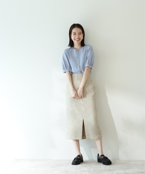 N.(N. Natural Beauty Basic)(エヌエヌナチュラルビューティーベーシック)の「【S Size Line】◆ウォッシャブルツイードポケットタイトスカート(スカート・レディース・ベージュ/ブルー/イエロー・SMALL/MEDIUM)」の5枚目の写真